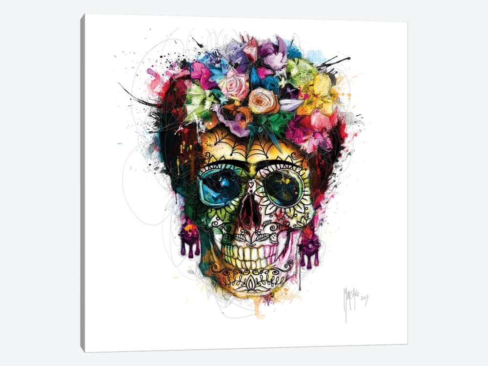 Frida Kahlo Skull by Patrice Murciano 1-piece Canvas Print
