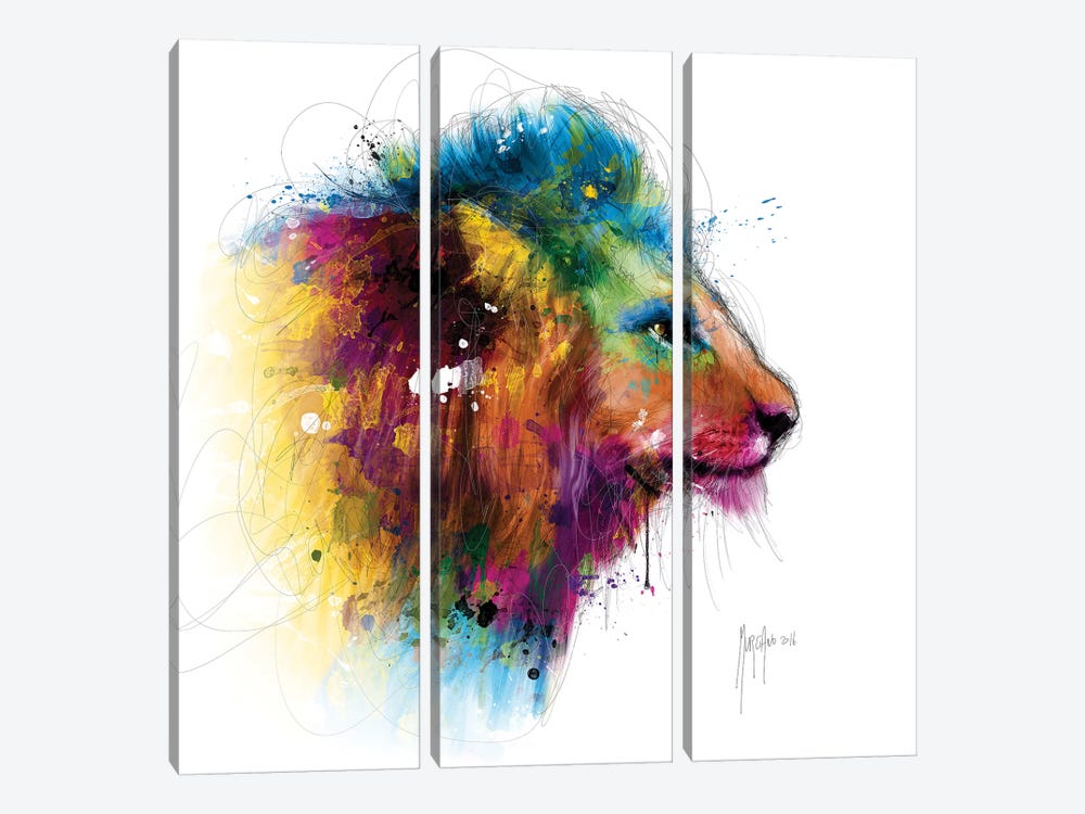 Jungle's King by Patrice Murciano 3-piece Canvas Art Print