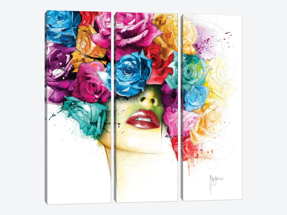 La Vie En Roses by Patrice Murciano 3-piece Canvas Wall Art