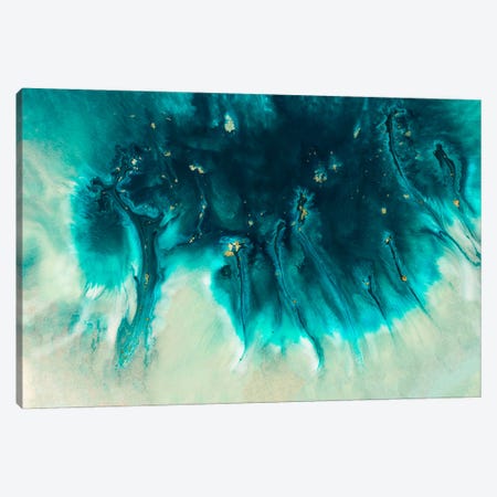 Aqua Echoes Canvas Print #PMV105} by Petra Meikle de Vlas Canvas Art