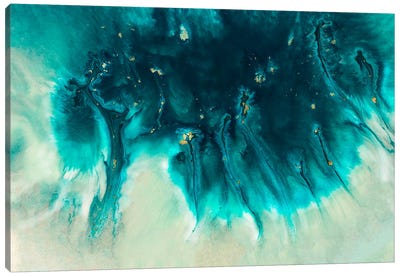 Aqua Echoes Canvas Art Print - Agate, Geode & Mineral Art