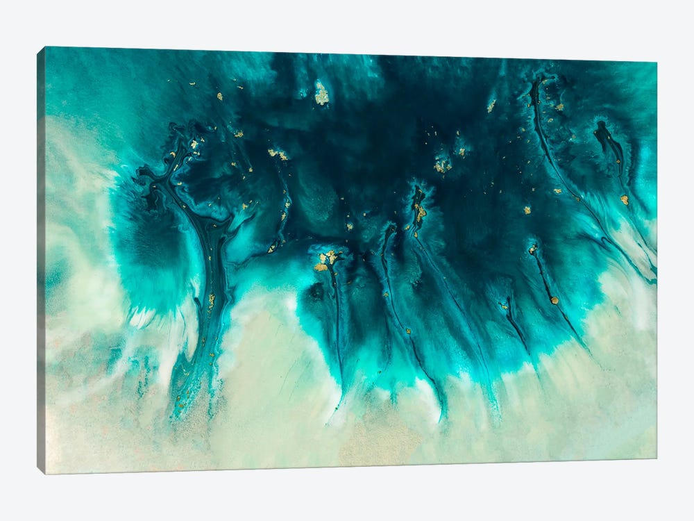 Aqua Echoes by Petra Meikle de Vlas 1-piece Canvas Art Print