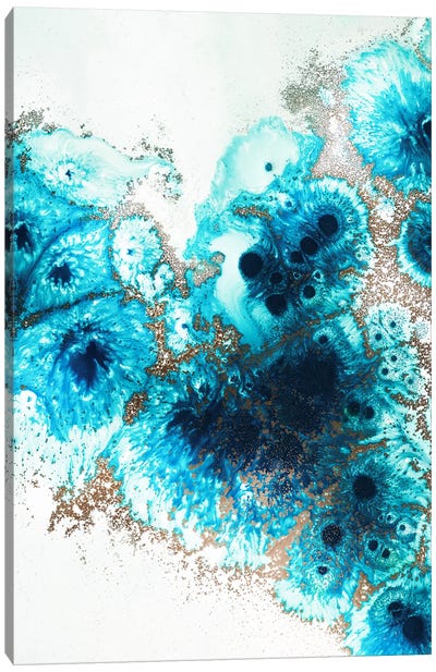 Aqua Aurora II Canvas Art Print - Agate, Geode & Mineral Art