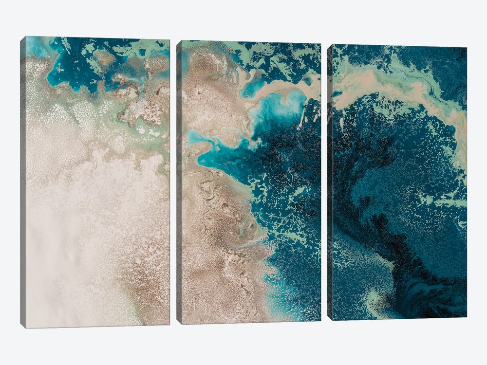 Teal Seas by Petra Meikle de Vlas 3-piece Canvas Print