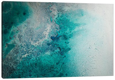 Turquoise Secrets Canvas Art Print - Teal Abstract Art