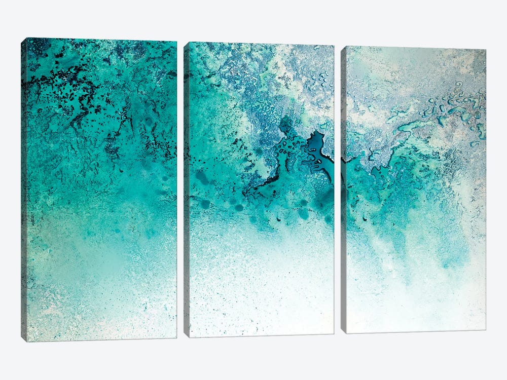 Turquoise Whispering by Petra Meikle de Vlas 3-piece Canvas Art Print