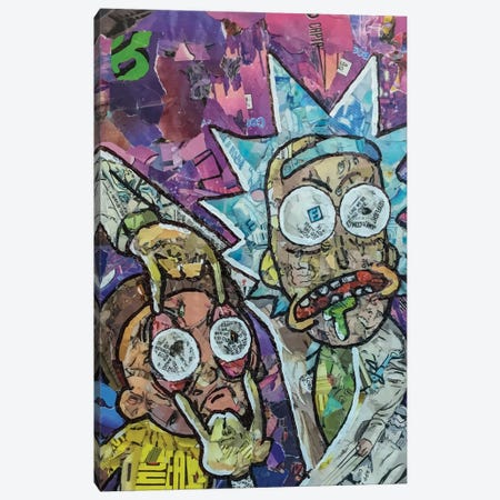Vertical Rick And Morty Canvas Print #PMY13} by p_ThaNerd Canvas Art