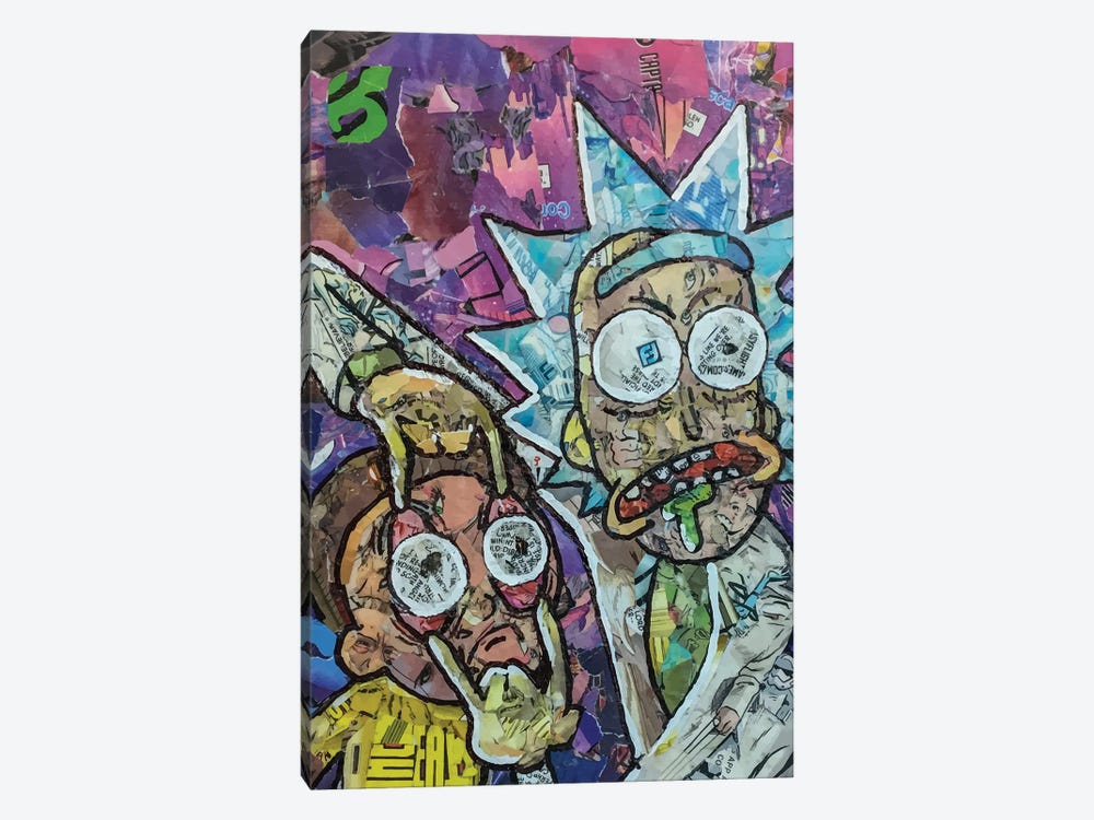 Vertical Rick And Morty by p_ThaNerd 1-piece Canvas Wall Art
