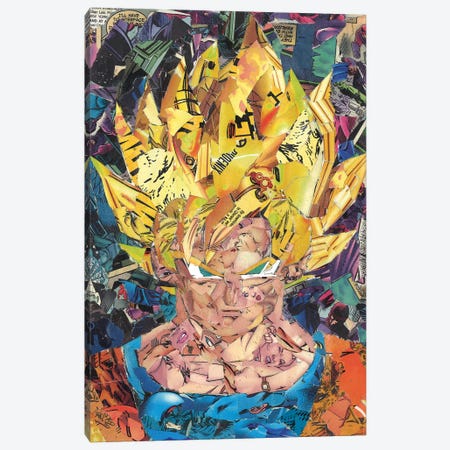 Goku Comic Collage II Canvas Print #PMY18} by p_ThaNerd Canvas Art