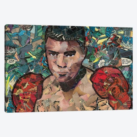 Ali Comic Collage Canvas Print #PMY19} by p_ThaNerd Canvas Wall Art