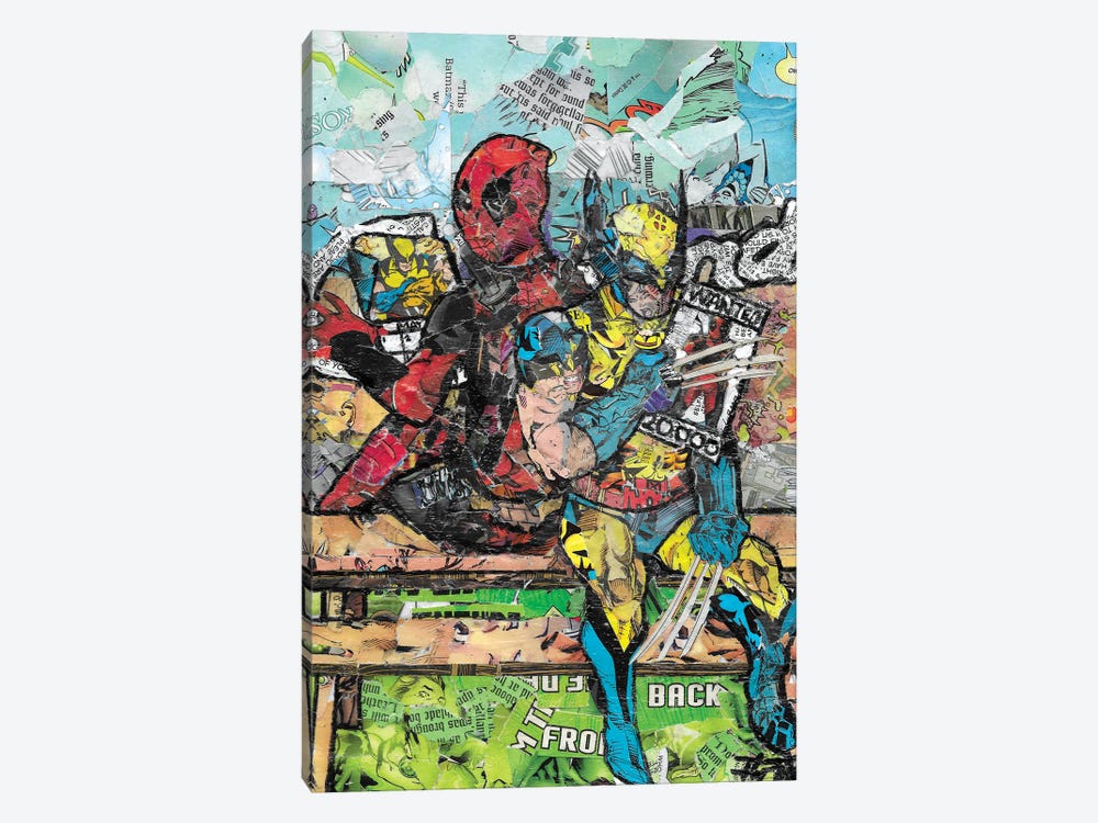Deadpool & Wolverine Cleveland Edgewater Beach by p_ThaNerd 1-piece Canvas Wall Art