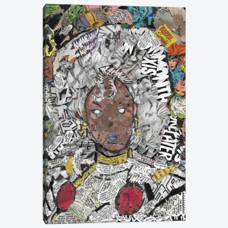 Ororo Munroe Storm Black Panther Comic Canvas Print #PMY44} by p_ThaNerd Canvas Wall Art