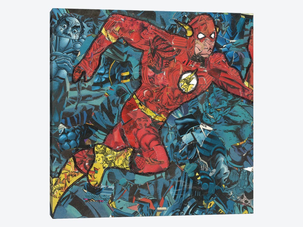 The Flash Comic Collage by p_ThaNerd 1-piece Canvas Wall Art