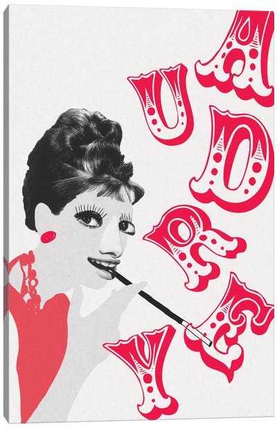 La Vie En Rose Canvas Art Print - Audrey Hepburn