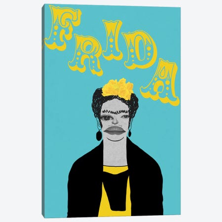 Frida With Flowers Canvas Print #PNA9} by 5by5collective Canvas Print