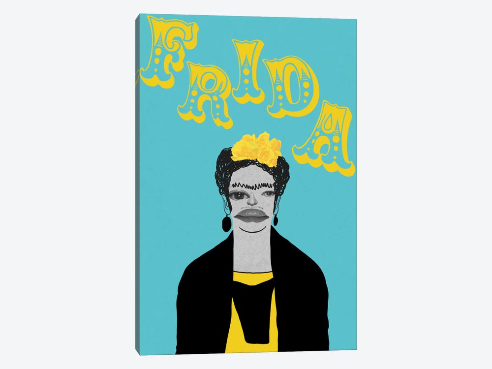 Frida With Flowers by 5by5collective 1-piece Canvas Art