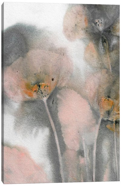 Poppy Salmon Grey Canvas Art Print