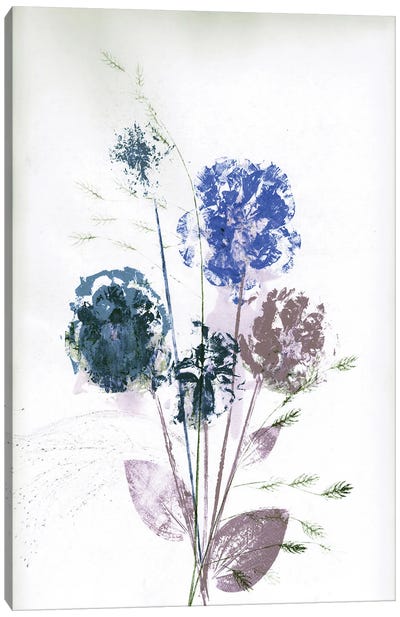 Bouquet I Blue Canvas Art Print