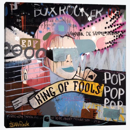 King Of Fools Canvas Print #PNK5} by Sean Punk Canvas Art