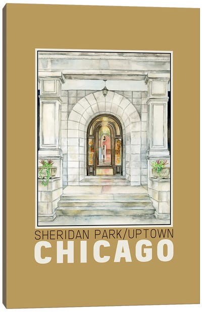 Chicago Neighborhood Sheridan Park Entryway-Poster Canvas Art Print - Chicago Posters