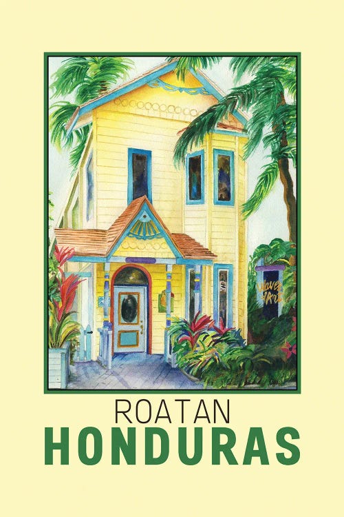 Roatan Honduras-Travel Poster by Paula Nathan wall art