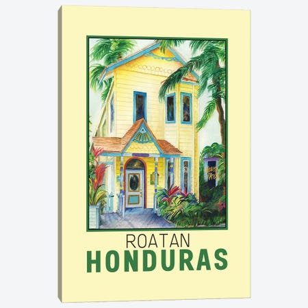 Roatan Honduras-Travel Poster Canvas Print #PNN15} by Paula Nathan Canvas Art