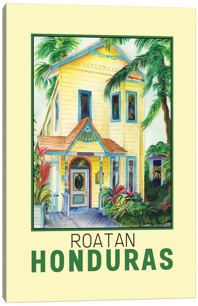 Roatan Honduras-Travel Poster Canvas Art Print - Central American Culture
