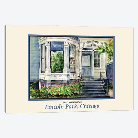 Lincoln Park House Travel Poster Canvas Print #PNN29} by Paula Nathan Canvas Artwork