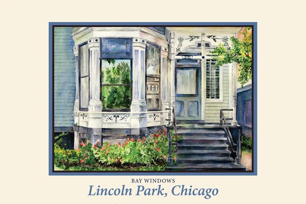 Chicago Posters: Lincoln Park House Travel Poster by Paula Nathan