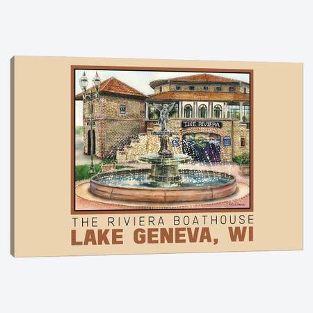 Lake Geneva Wisconsin-Travel Poster Canvas Print #PNN31} by Paula Nathan Canvas Print