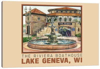 Lake Geneva Wisconsin-Travel Poster Canvas Art Print - Wisconsin Art