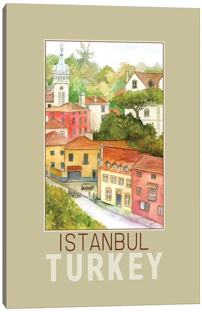 Istanbul Turkey Travel Poster Canvas Art Print - Turkey Art
