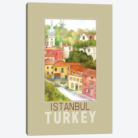 Istanbul Turkey Travel Poster Canvas Print #PNN33} by Paula Nathan Canvas Print