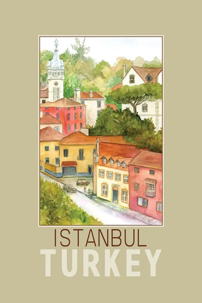 Paula Nathan: Istanbul Turkey Travel Poster by Paula Nathan