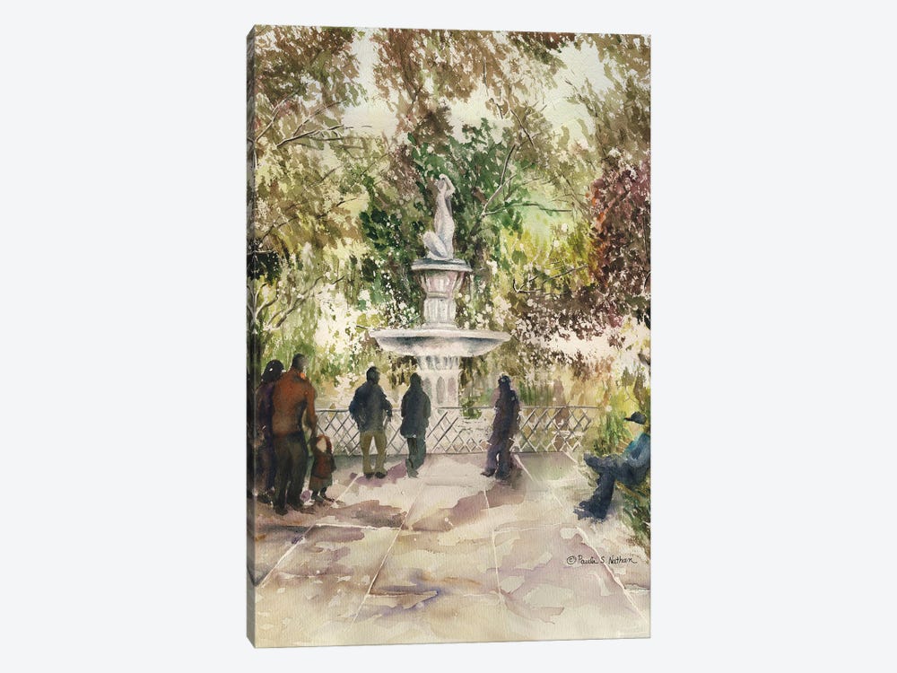 Savannah Forsyth Fountain by Paula Nathan 1-piece Art Print