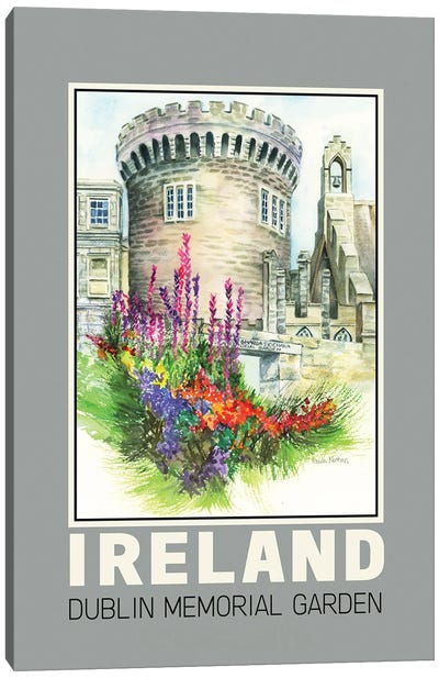 Dublin Ireland Memorial Garden-Travel Poster Canvas Art Print - Dublin