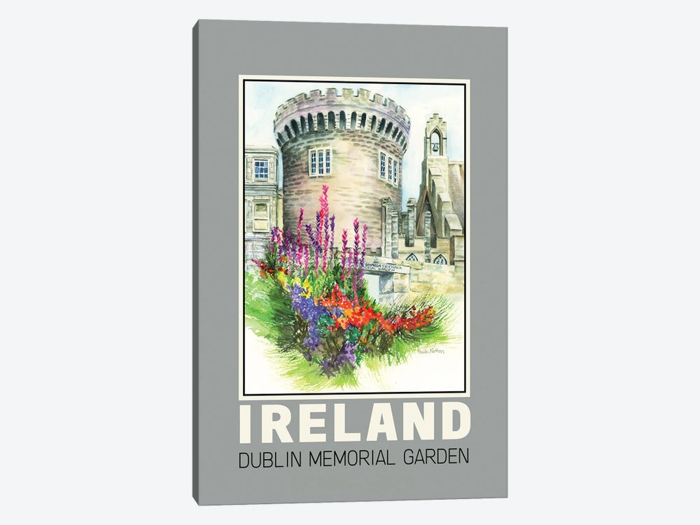 Dublin Ireland Memorial Garden-Travel Poster by Paula Nathan 1-piece Canvas Art