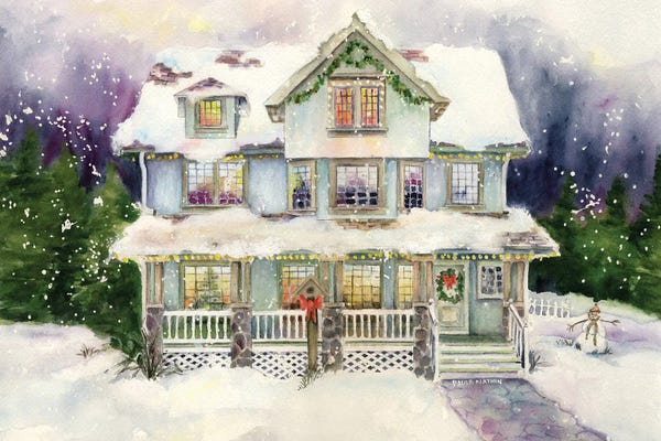Snow: Christmas Eve House by Paula Nathan