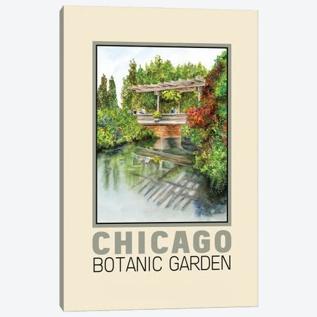 Chicago Botanic Garden Travel Poster Canvas Print #PNN47} by Paula Nathan Canvas Print