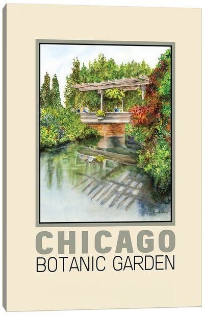 Chicago Botanic Garden Travel Poster Canvas Art Print - Paula Nathan