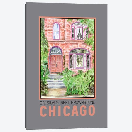 Brownstone On Division Street Poster Canvas Print #PNN48} by Paula Nathan Canvas Artwork