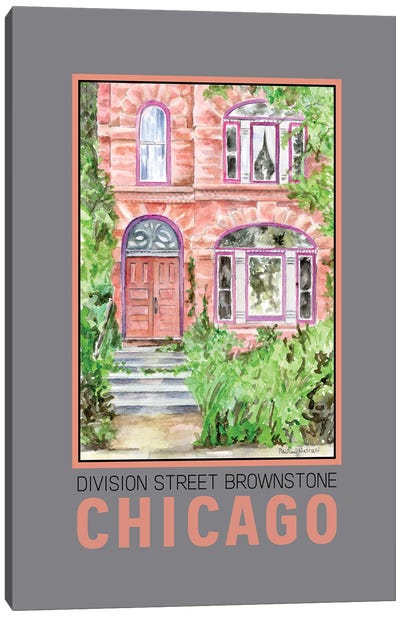 Brownstone On Division Street Poster Canvas Art Print - Chicago Posters