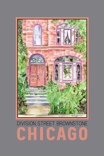 Chicago Posters: Brownstone On Division Street Poster by Paula Nathan