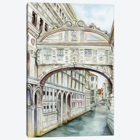 Bridge Of Sighs Venice Italy Canvas Print #PNN54} by Paula Nathan Canvas Wall Art