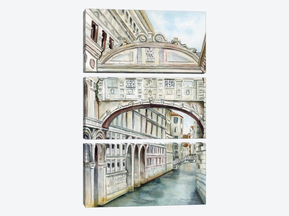 Bridge Of Sighs Venice Italy by Paula Nathan 3-piece Canvas Art Print