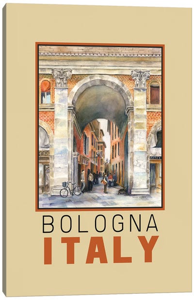 Bologna, Italy Arch Travel Poster Canvas Art Print