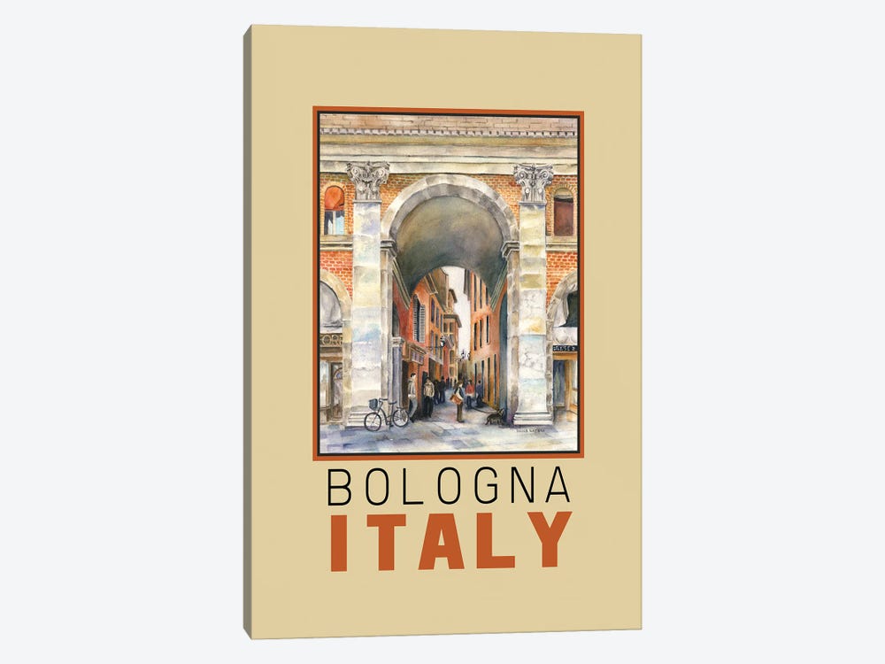 Bologna, Italy Arch Travel Poster by Paula Nathan 1-piece Art Print