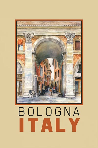 Paula Nathan: Bologna, Italy Arch Travel Poster by Paula Nathan