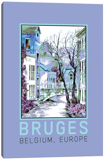Bruges Belgium Travel Poster Canvas Art Print