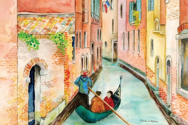 Rowboats: Venice Italy Gondola by Paula Nathan